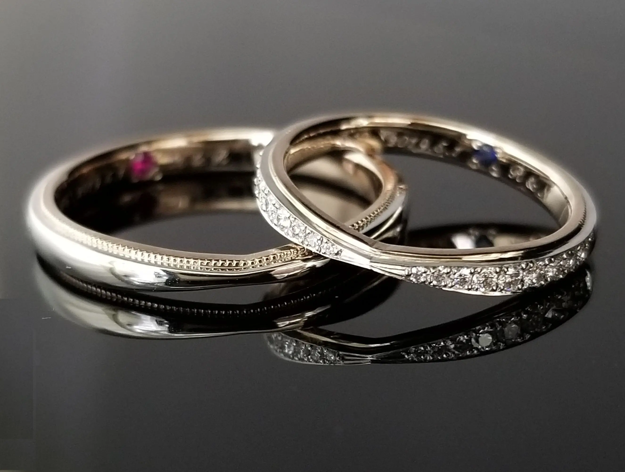 リボン形状のコンビデザイン | 結婚・婚約指輪のオーダーメイドは鍛造指輪＜TANZO＞ - アクセサリー