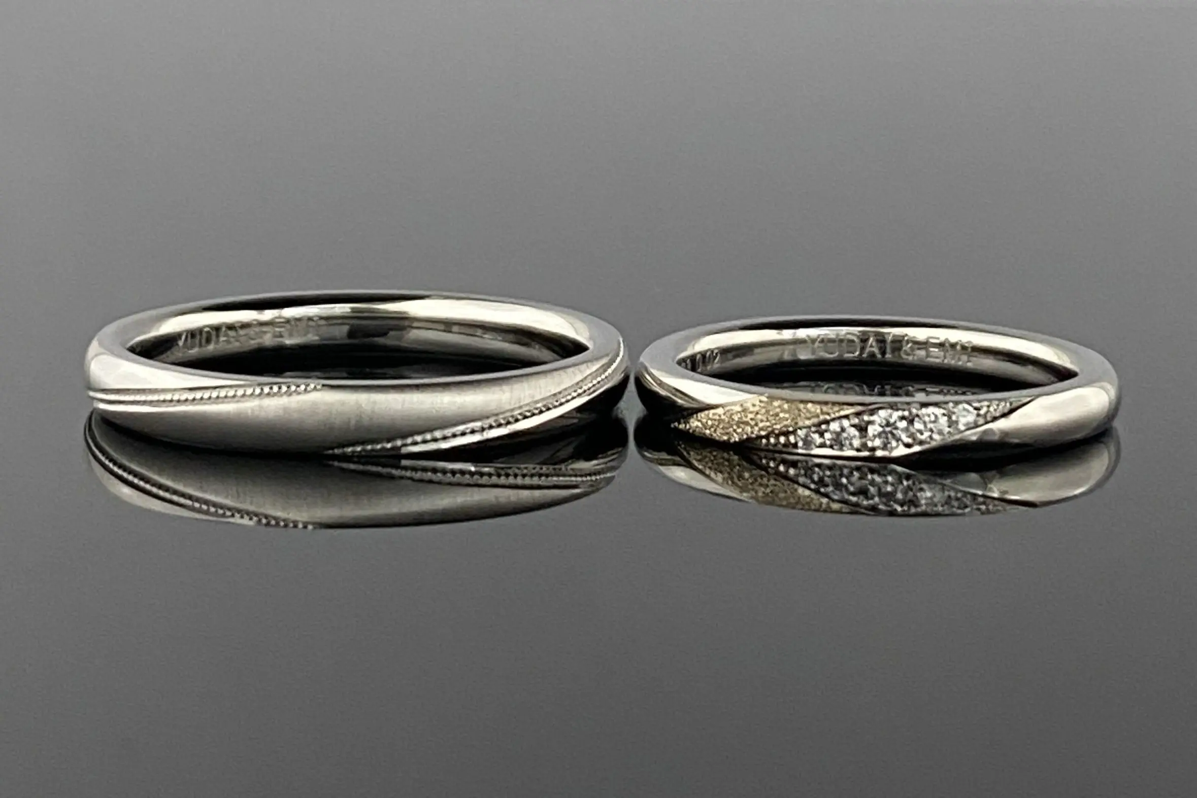 お好みの加工を施したクラシックなマリッジリング | 結婚・婚約指輪のオーダーメイドは鍛造指輪＜TANZO＞